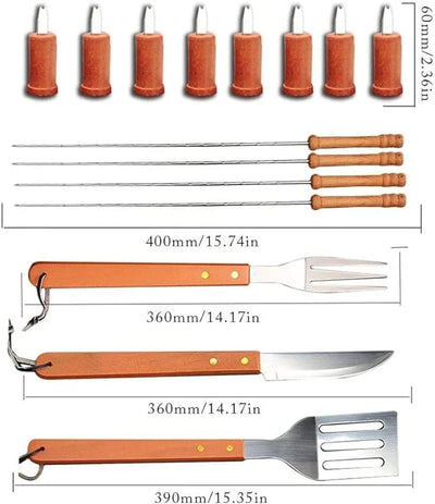 BBQ tools, wooden handle cooking accessories, outdoor grilling tools, BBQ tool set UAE, BBQ enthusiasts, premium BBQ set, BBQ grilling accessories