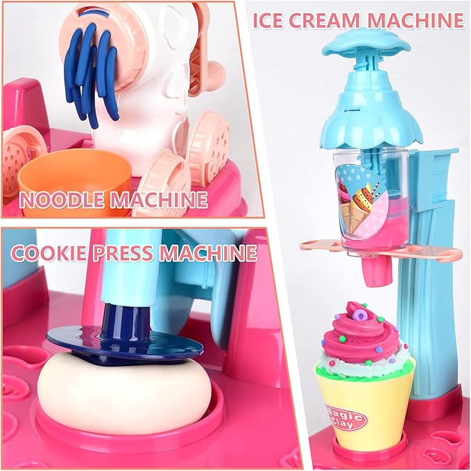 ice cream playdough, clay tool set, kids toys, clay toys, playdough set UAE, creative play for kids, educational clay toys, kids gift UAE, imaginative play, kitchen playdough set